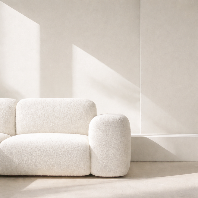 커버무드 고탄력 플러피 소파커버 + 자체제작 고정 스펀지, 1개, 화이트