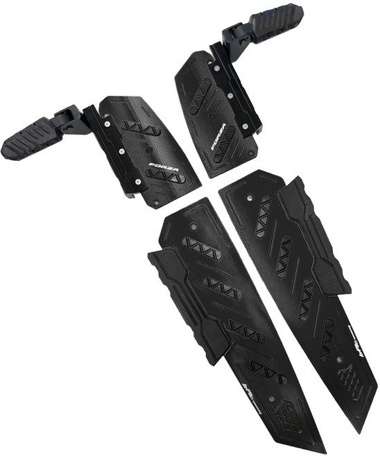 바이크핏 포르자 가드발판+풋 페달, 1세트, 블랙