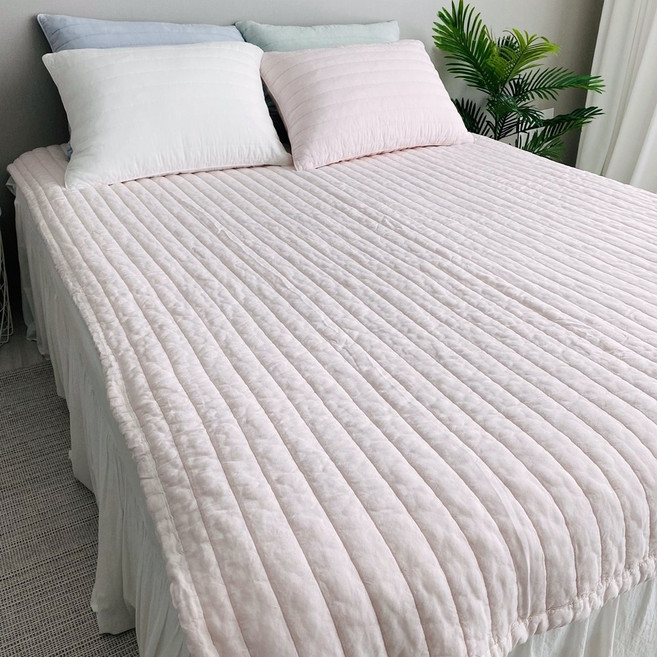 (세탁망 증정) 송화침장 모달 퀸 침대패드 누빔 패드 모달 킹 침대패드, 핑크 (세탁망 증정)