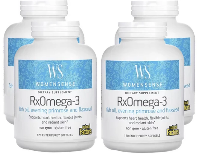 네츄럴팩터스 우먼센스 RxOmega-3 엔터티퓨어 소프트젤 120정, 4팩 - 쿠팡