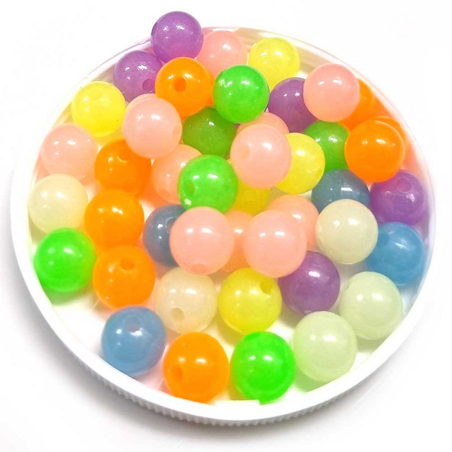 Bead 비즈구슬 8mm 멀티볼 팔찌비즈 믹스컬러 한팩 옵션선택, 8mm 컬러야광볼 (150알)