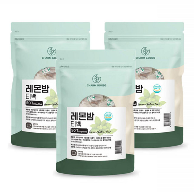 레몬밤잎 차 티백 레몬밤티 디카페인차 3팩, 3개, 20개입