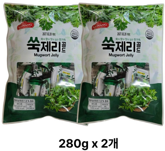 일광제과 쑥 제리 골드, 280g, 2개