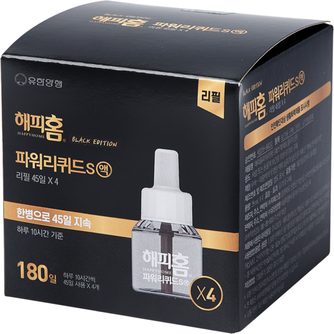 해피홈 블랙에디션 파워리퀴드에스액 리필 45일 4p, 116ml, 3개