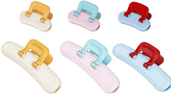 비브랜드 귀여운 다용도 과자 봉지 밀봉 집게, 6세트, 3색