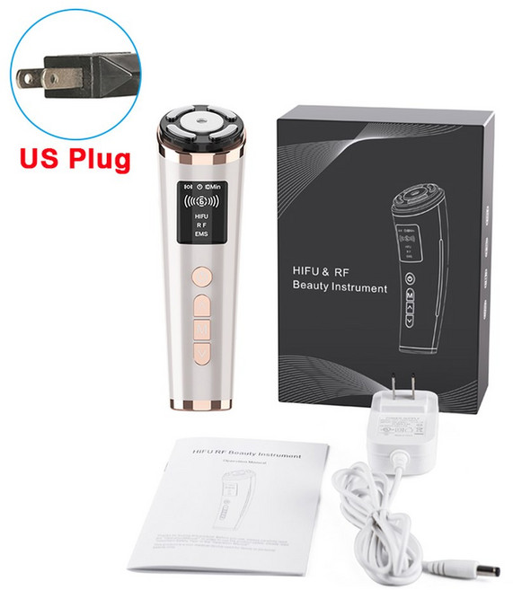 얼굴 리프팅 미니 마사지기 기계 미세 전류 피부 스킨 회춘 에이징, 3. US Plug