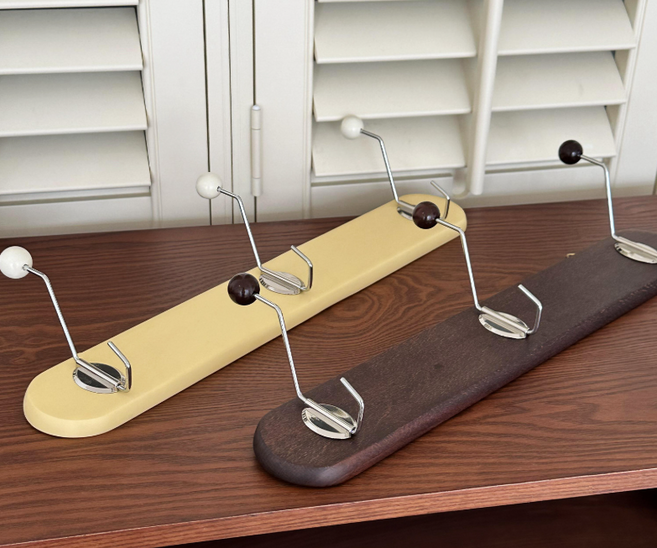 빈티지 코트랙 벽걸이 옷걸이 후크 행거 1구 3구 수작업 인테리어 소품, 1개, 옐로우버터 3구