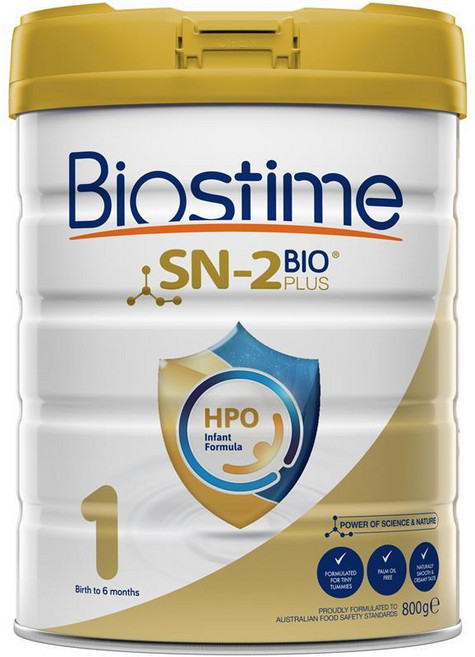 호주 바이오스타임 Biostime Infant Formula 0-6개월 1단계 SN-2 바이오 플러스 HPO 인펀트 아기 유아 분유, 800g, 1개