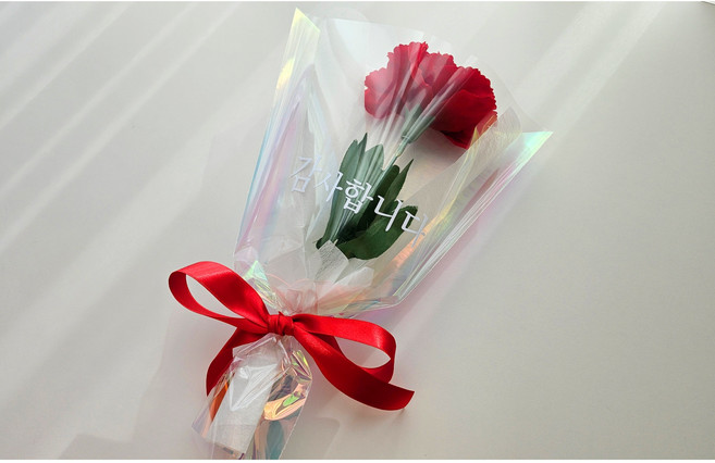 [샤랄라상점]카네이션 한송이 꽃다발 스승의날 선생님 감사합니다 선물, 1개, 레드