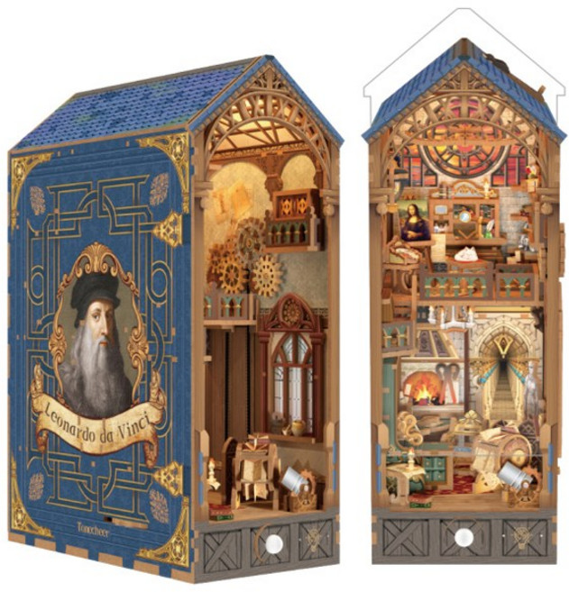 핸즈크라프트 diy 미니어처 만들기 북눅 북엔드 다빈치의 서재