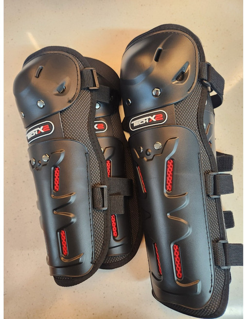 라이딩웨이 오토바이 라이딩 오프로드 자전거 MTB 무릎 팔꿈치 보호대 SET, 1세트, 블랙