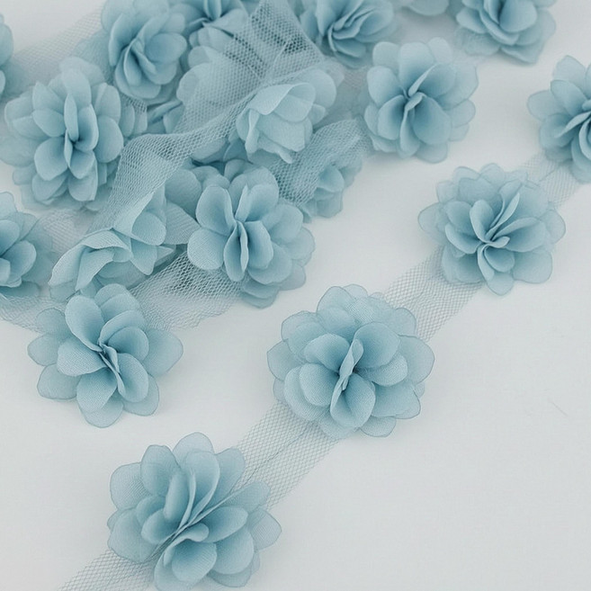(60송이/가방)DIY 꽃잎 시폰 레이스 원단 의류 부자재 선물 장식, 1개, sky blue