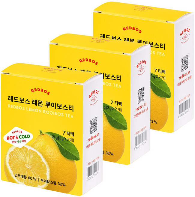 레드보스 레몬 루이보스 7티백, 3g, 3개, 7개입