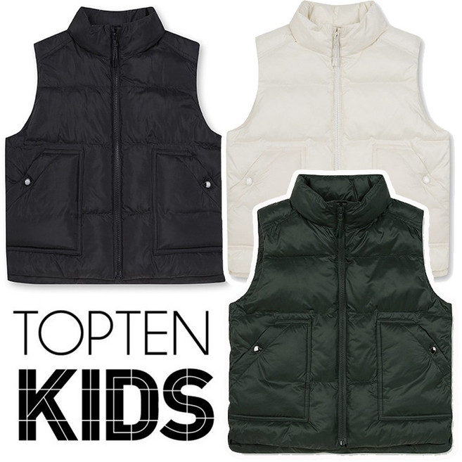 탑텐키즈 겨울부터 봄까지 가볍지만 두께감 있는 도톰한 패딩 베스트 조끼
