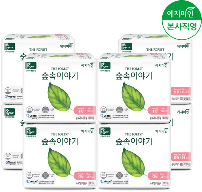 예지미인 숲속이야기 비오셀 생리대, 중형, 16개입, 8개