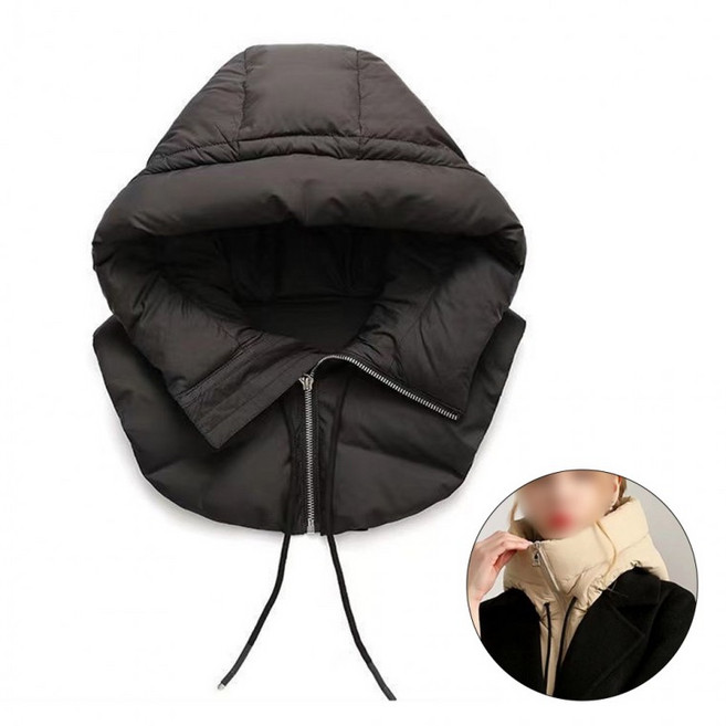 프롬단디 LND (당일출고) 페이크 패딩 후드 워머 목보온 넥워머 방한 겨울 워머 목도리