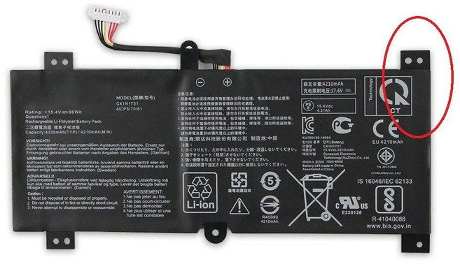 교체 배터리 C41N1731 4210mAh ASUS ROG LG531G GMG712L G731GU LG532L G17 GL504GM 품질, 02 C41N1731 Short, 1개