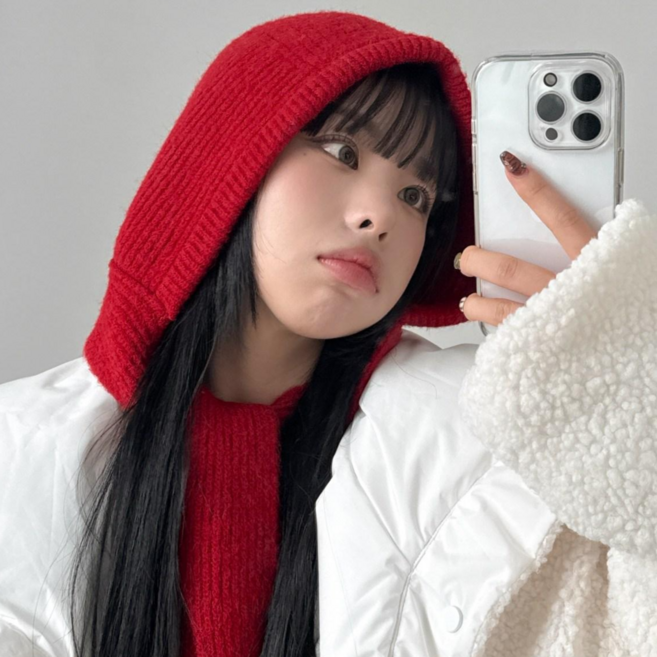 블루씨티 그루브 머플러 바라클라바 니트 후드 모자