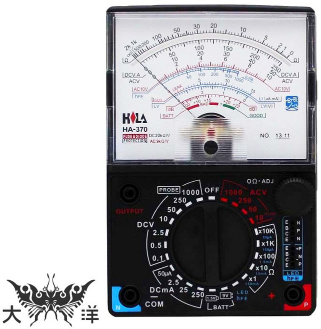 HILA HA-370 指針式三用電錶, 1個