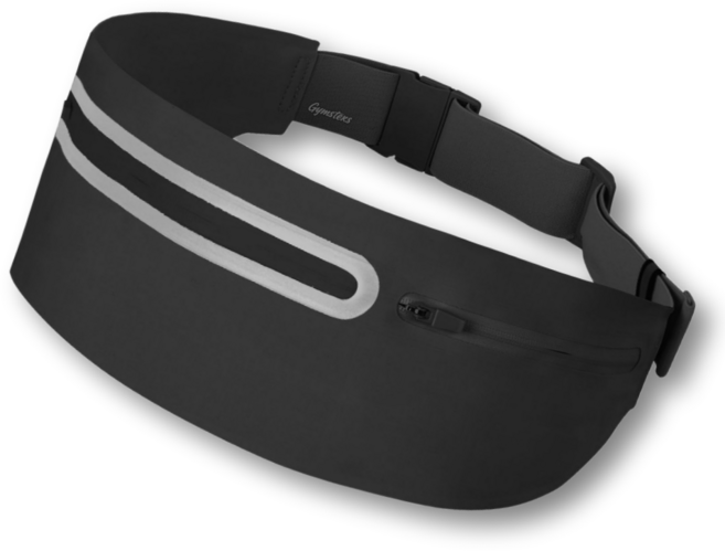 짐스터즈 3포켓 프리미엄 러닝벨트, 미드나잇 블랙, 1개