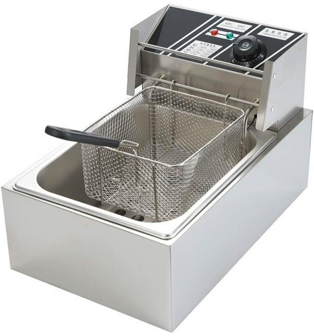 單籃獨立式電炸鍋 2500W 60-200°C 溫控範圍 28*16*44CM, 單缸炸鍋(110v), 1個, 6L