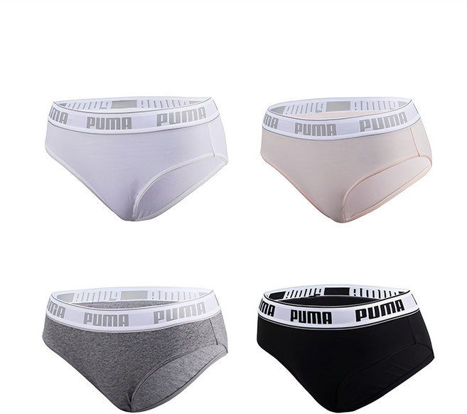 푸마바디웨어 여성용 면스판 팬티 4종 세트