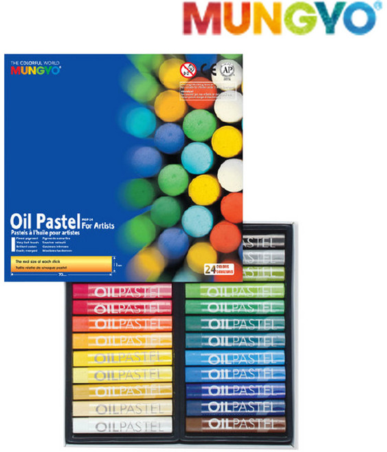 문교 오일파스텔 24색 전문가용, 1개, 상세페이지 참조