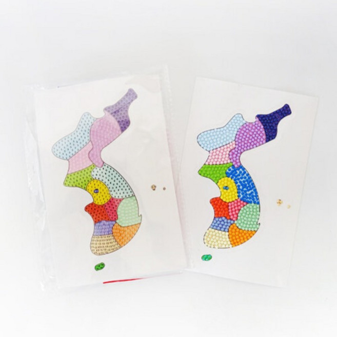 T DIY 공예 우리나라 보석십자수 지도 만들기