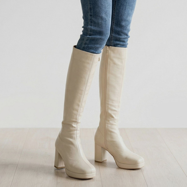 여자 가보시힐 슬림 롱부츠 7.5cm