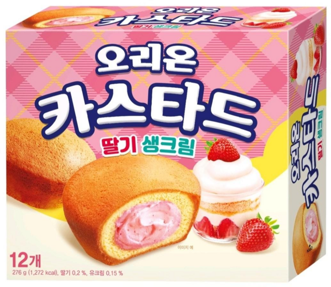오리온 카스타드 딸기 생크림 12p, 276g, 1개