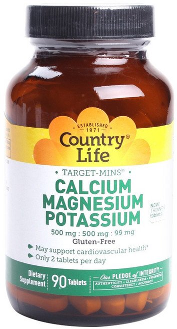 Country Life 鈣鎂鉀片 無麩質 無糖, 1個