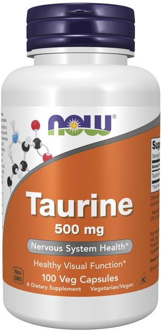 NOW Foods 牛磺酸素食膠囊 500mg, 1罐, 100錠