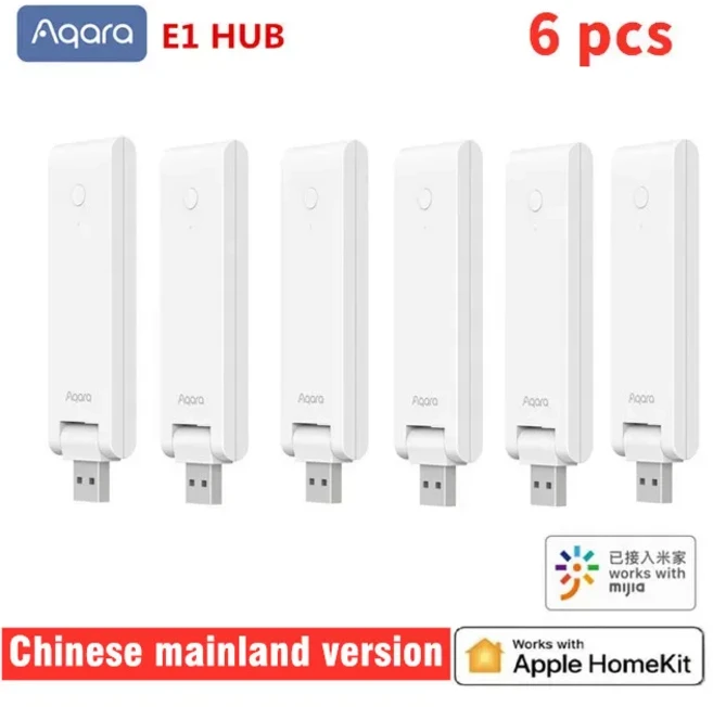 CN 버전 Aqara E1 허브 게이트웨이 Zigbee 3.0 WiFi 릴레이 원격 제어 스마트 홈 시스템 Xiaomi Mijia Home, 02 6 Pcs