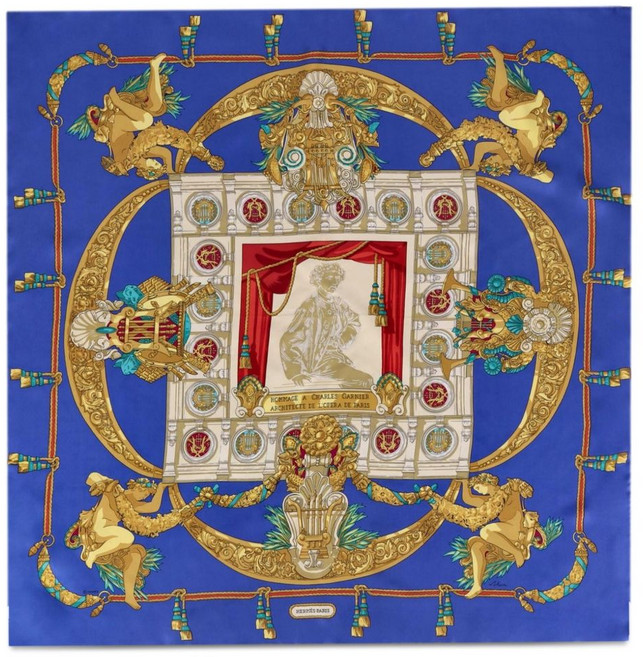 에르메스 중고 오마주 찰스 가르니에 실크 스카프