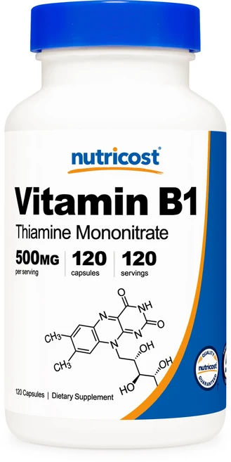 뉴트리코스트 비타민 B1 티아민 모노나이트레이트 500mg 캡슐, 1개, 120정 - 쿠팡