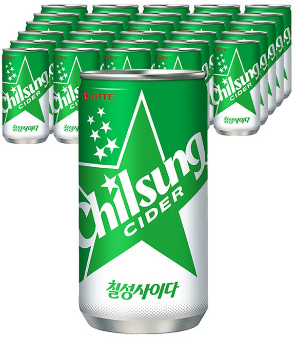 롯데 칠성사이다 캔, 190ml, 30개