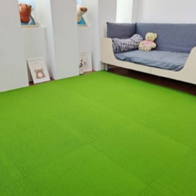 타일카페트 사무실 현관 바닥 조각 매트 미끄럼방지 안전 베란다 애견 학원 놀이방 아이 그린