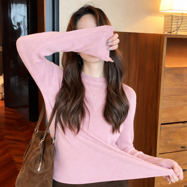 HDAON 여성 반폴라 니트 부드러운 체형커버 하프 터틀넥 이너티