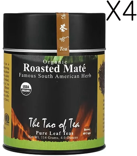 더 타오 오브 티 유기농 볶은 마테 114g(4oz), 114g, 4개, 60개입 - 쿠팡