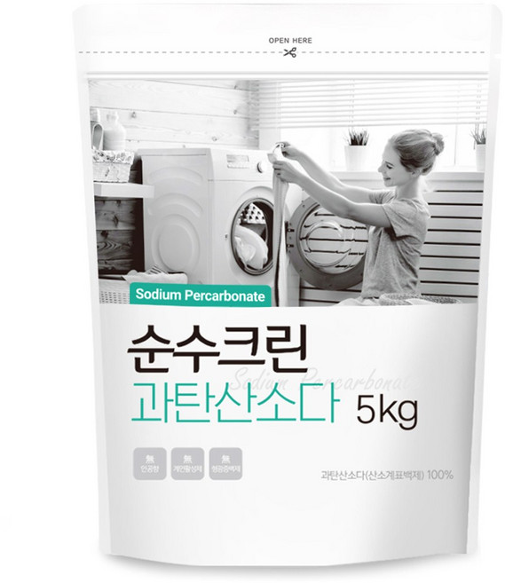 순수크린 과탄산소다 파우치 스푼1개 1등급원료사용 산소표백제 대용량, 1개, 5kg
