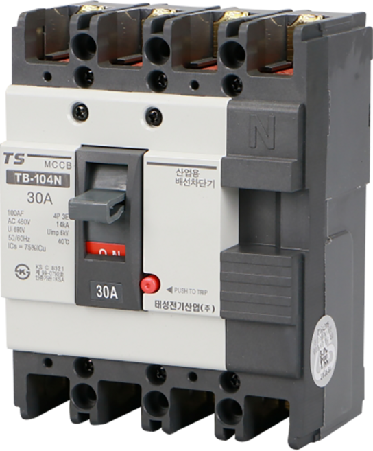 태성 산업용 분전반용 배선차단기 TB-104N 100AF 14KA 30A 3상4선식, 1개
