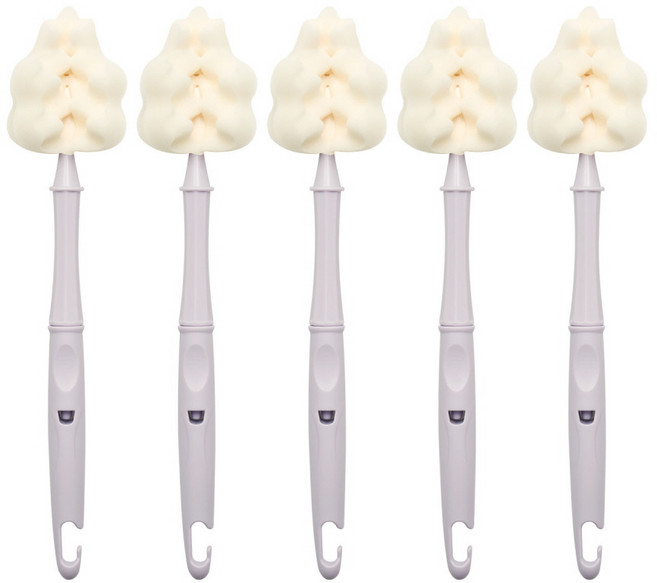 리에또 클린 엠보 젖병솔 빨대컵 텀블러 세척솔, 라벤더 5P, 5개