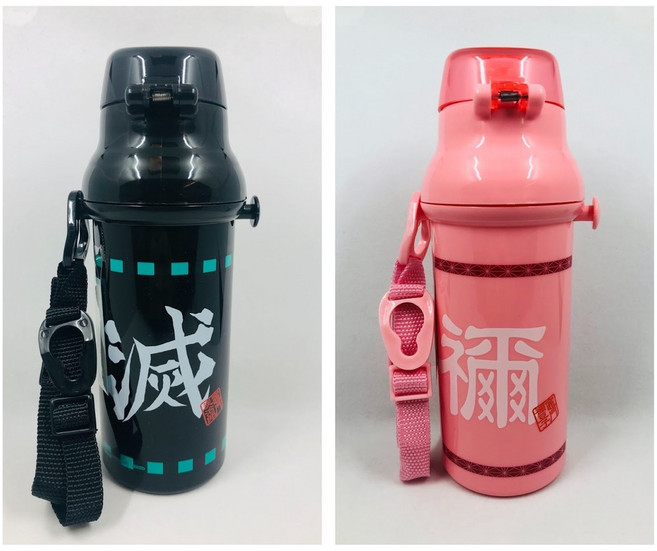 SKATER 鬼滅之刃 竈門炭治郎 附揹帶 直飲 水壺 480ml, 黑色-竈門炭治郎, 1個