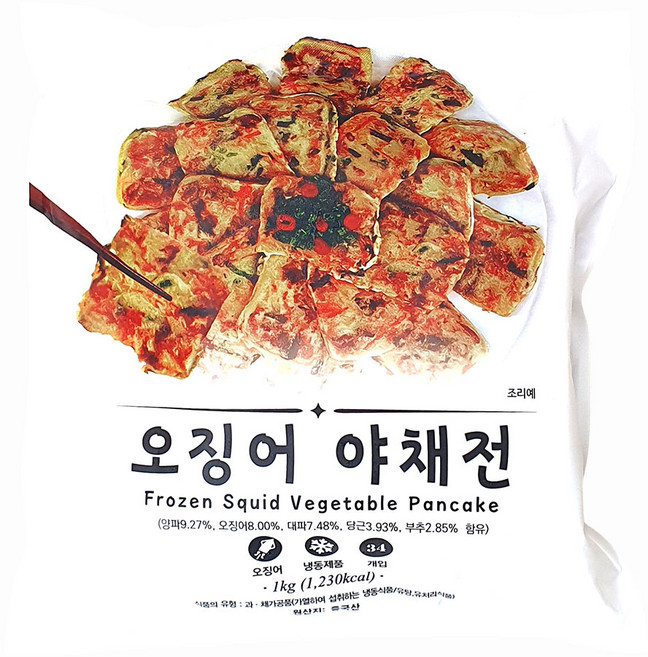 새마원 오징어 야채 전 파전 부추전, 1개, 1kg