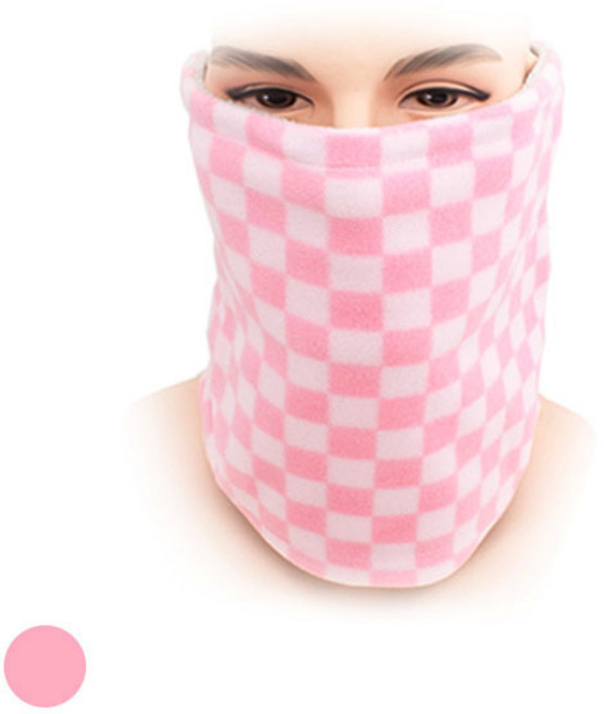 넥워머 목토시 체크원단 목폴라 방한용품 폴라폴리스원단, 핑크