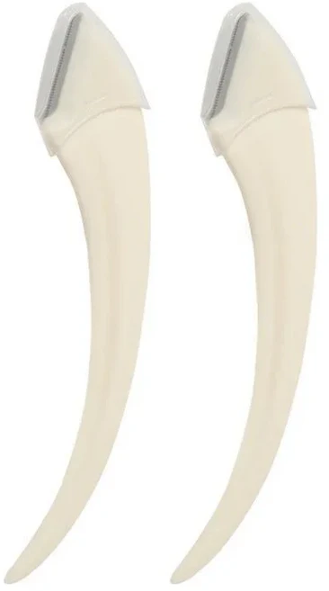 1/2/3개입 눈썹 정리 칼 여성용 눈썹 면도기 빗이 있는 눈썹 가위 눈썹 트리머 스크레이퍼 사용하기 쉬움, 05 C613-A white 2pcs