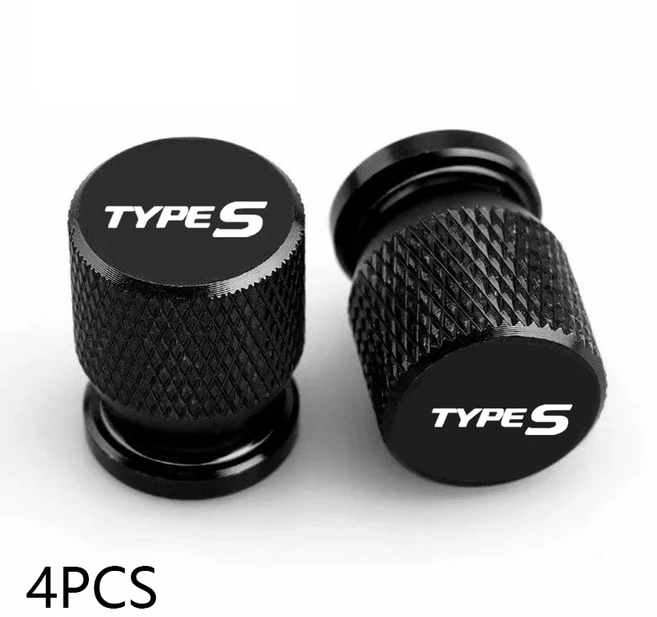 4PCS 자동차 휠 타이어 밸브 코어 캡 스템 밀폐 커버 타입 S용, 02 black