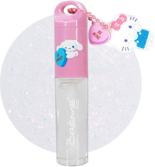 The Crème Shop x 헬로 키티와 친구들 x Sweethearts 틴트 립 오일 지속적인 수분 공급을 위한 호호바 오일 헬로 키티 참이 있는 키 체인의 립 오일, 슈가 파이