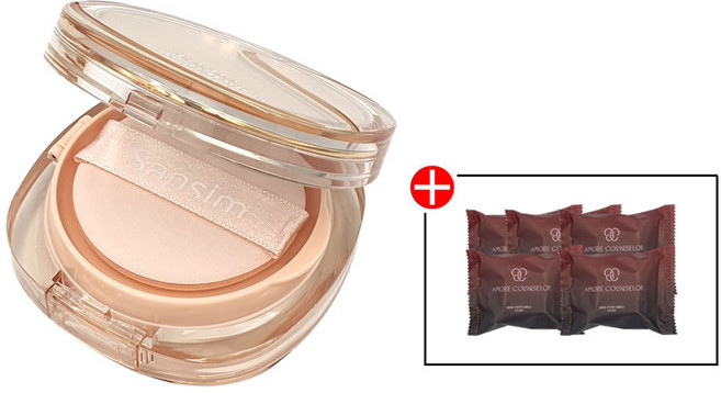 산심 명휘커버쿠션(본품20g+리필20g)신형+헤라미용비누5개 지급, 1개, 2호 은은한색