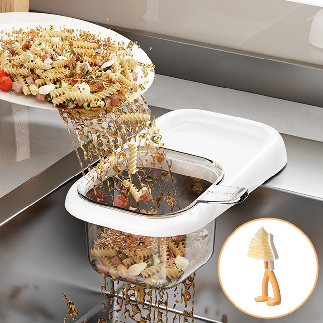 피노블릭 1+1 싱크대 음식물 거름망 음식 쓰레기 물빠짐 바구니 분리식, 1개, 화이트